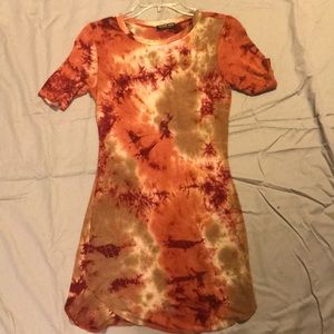 Orange tie dye fashion nova dress